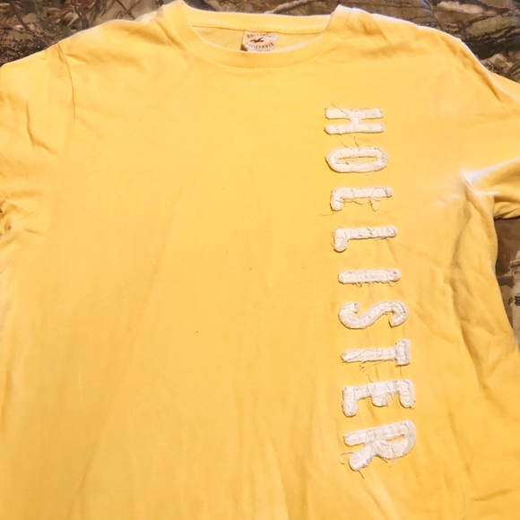 Hollister Other - Hollister Yellow Short Sleeve Tee with White Vertical Logo